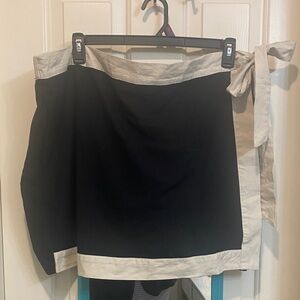 Ava & Viv Black Wrap Skort with Cream Trim